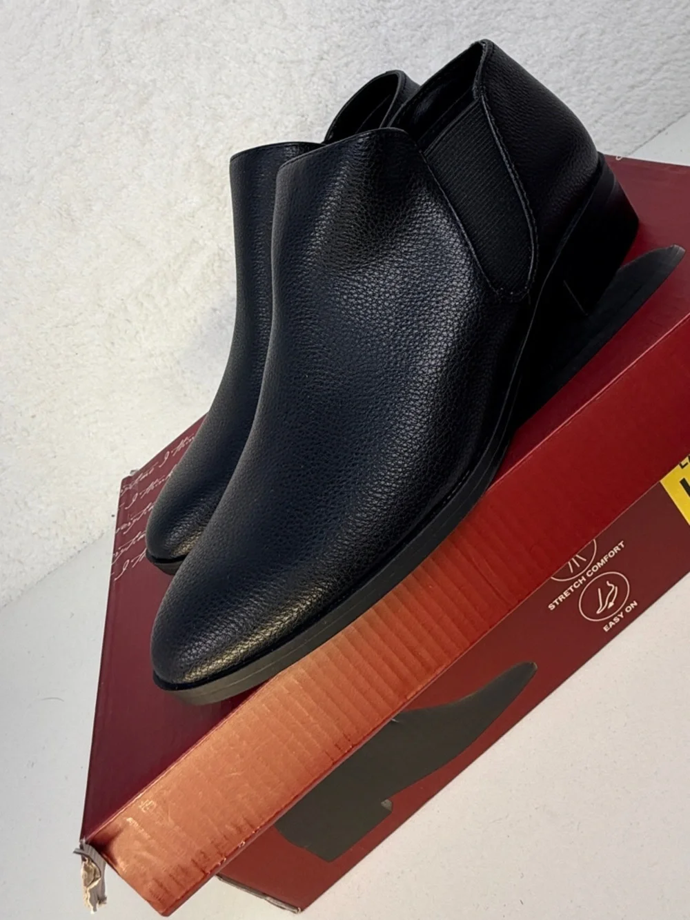 Kensie Sammy Black Ankle Boots Womens Size 6 Slip On shoe